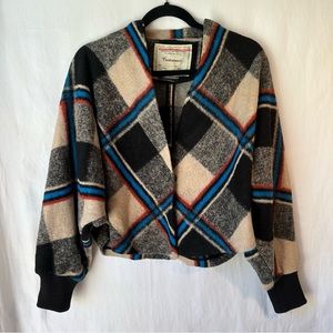 Cartonnier Anthropologie Women's Plaid Demero Swing Jacket Size XS/S Wool Blend